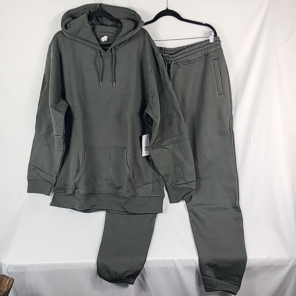 NEW Original Favorites Slate Grey Hooded Sweatshirt & Sweatpants Sz 2XL